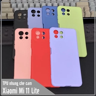 Ốp lưng cho Xiaomi Mi 11 Lite 4G - 5G - NE , nhựa TPU dẻo màu lót nhung che camera