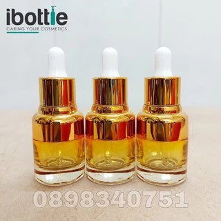 Chai lọ sang chiết mỹ phẩm - Chai serum vàng trong nắp bóp thường 20ml