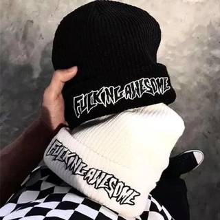 Mũ Len Thêu Chữ Beanie Phong Cách Hip Hop