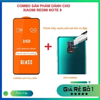 Combo Xiaomi Redmi Note 9 kính cường lực full màn + dán cường lực bảo vệ camera - phukienthutranghn