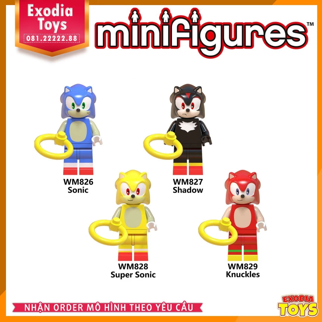 Xếp hình Minifigure nhân vật hoạt hình Nhím Sonic the Hedgehog - Đồ chơi lắp ghép sáng tạo - WM6043
