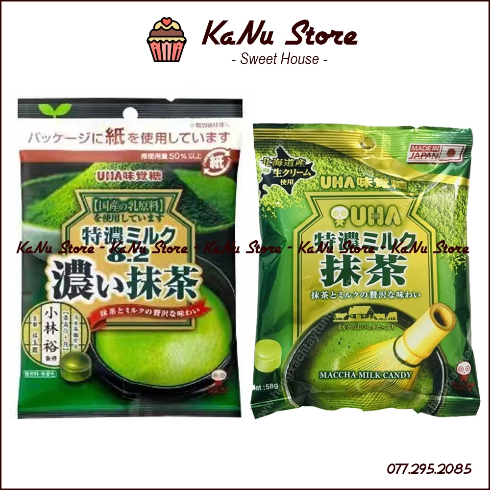 Kẹo sữa trà xanh matcha UHA Nhật Bản