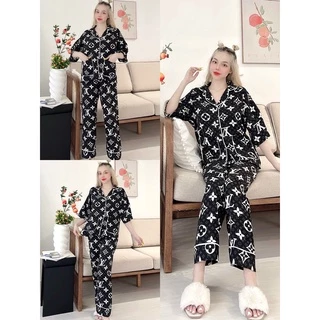 Bộ Ngủ Pijama Tay Dài Quần Dài - Bộ Mặc Nhà Chất Kate Thái Siêu Xinh -thoáng mát,mềm mịn,