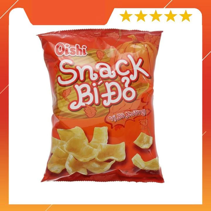 [Date dài] 30 gói Snack bí đỏ vị bò nướng Oishi gói 40g