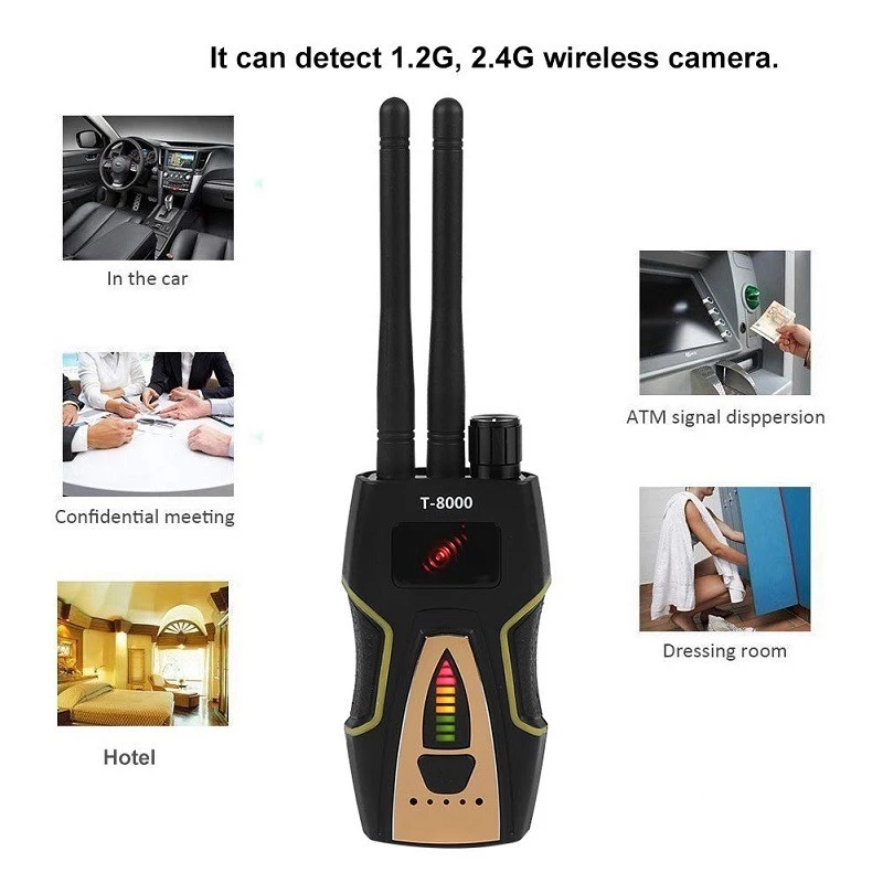 Máy Dò Detector T8000: chuyên dò Phát Hiện Theo Dõi Camera, GPS, Định Vị Detector T8000.