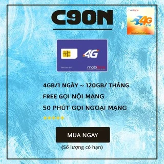 Sim 4G Mobifone C90N - FV119 Free Tháng Đầu - 4GB/NGÀY - 120GB DATA TỐC ĐỘ CAO - MIỄN PHÍ GỌI