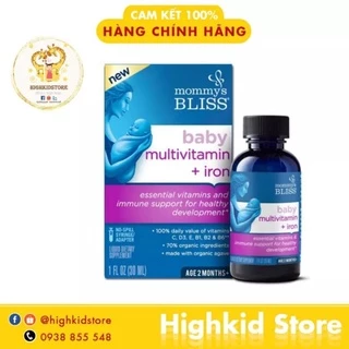 Vitamin tổng hợp chứa sắt hữu cơ Mommy's Bliss cho bé từ 2 tháng tuổi - 30ml