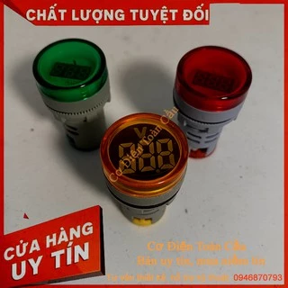 Đèn báo Volt, AD16-22DSV Đèn báo điện áp phi 22 màu đỏ vàng xanh