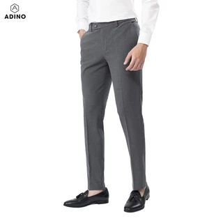 Quần tây nam hàn quốc màu ghi đậm ADINO vải rayon mềm mịn co giãn dáng slimfit công sở ống đứng hơi côn QA131