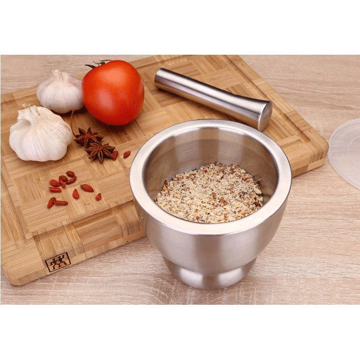 Bộ cối chày inox 304 có nắp đậy size lớn