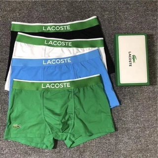 Quần lót sịp nam DÁNG ĐÙI BOXER cotton co giãn - 5 màu : Trắng - Đen - Ghi - Xanh biển - Xanh lá cây - mã thêu L01