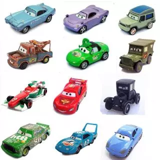 Ô tô 12 cái Đồ chơi Hợp kim Xe Lightning McQueen Sally Carrera Đồ chơi Trang trí Quà tặng Sinh nhật cho Trẻ em