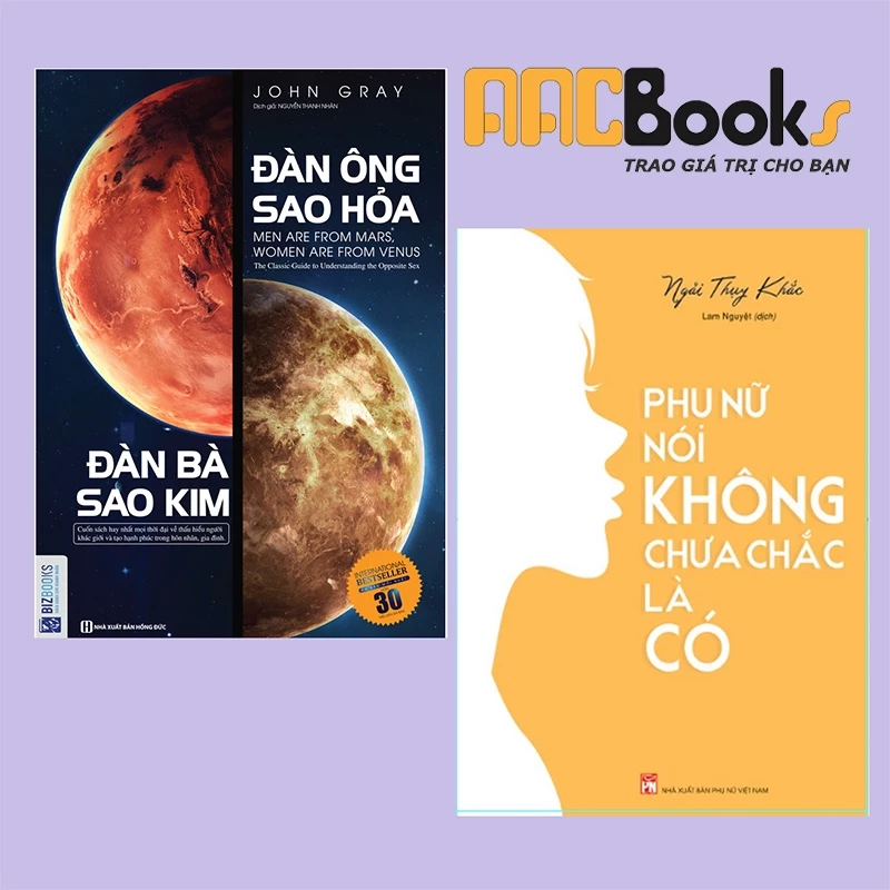 Sách - Combo Đàn ông sao hỏa đàn bà sao kim - Phụ nữ nói không chưa chắc là có - Lẻ tùy chọn