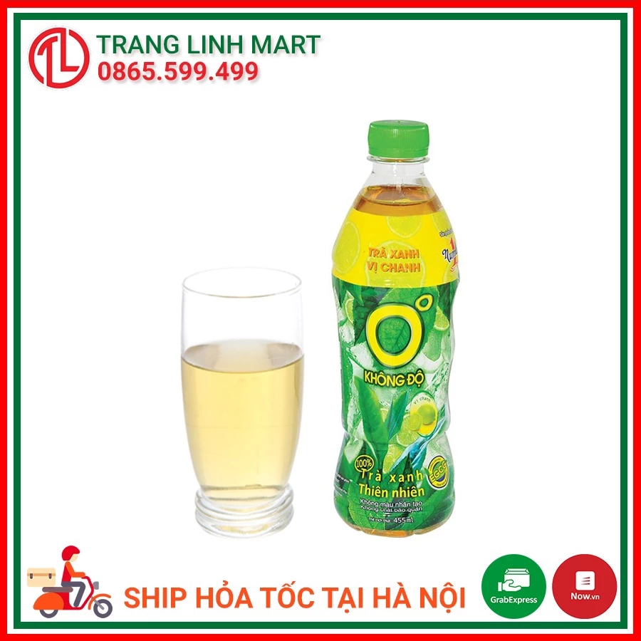 Trà xanh không độ vị chanh Chai 455ml