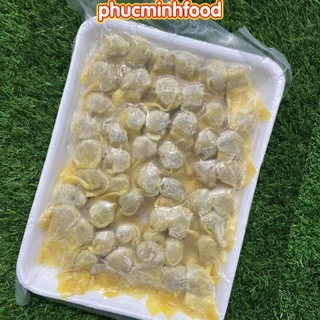 Hoành thánh nhân thịt, dimsum hấp và chiên thơm ngon, khay 48-50 viên trọng lượng 500gram