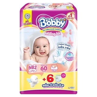 TÃ LÓT BOBBY NEWBORN2 60( tặng 6 quần hoặc không tặng)