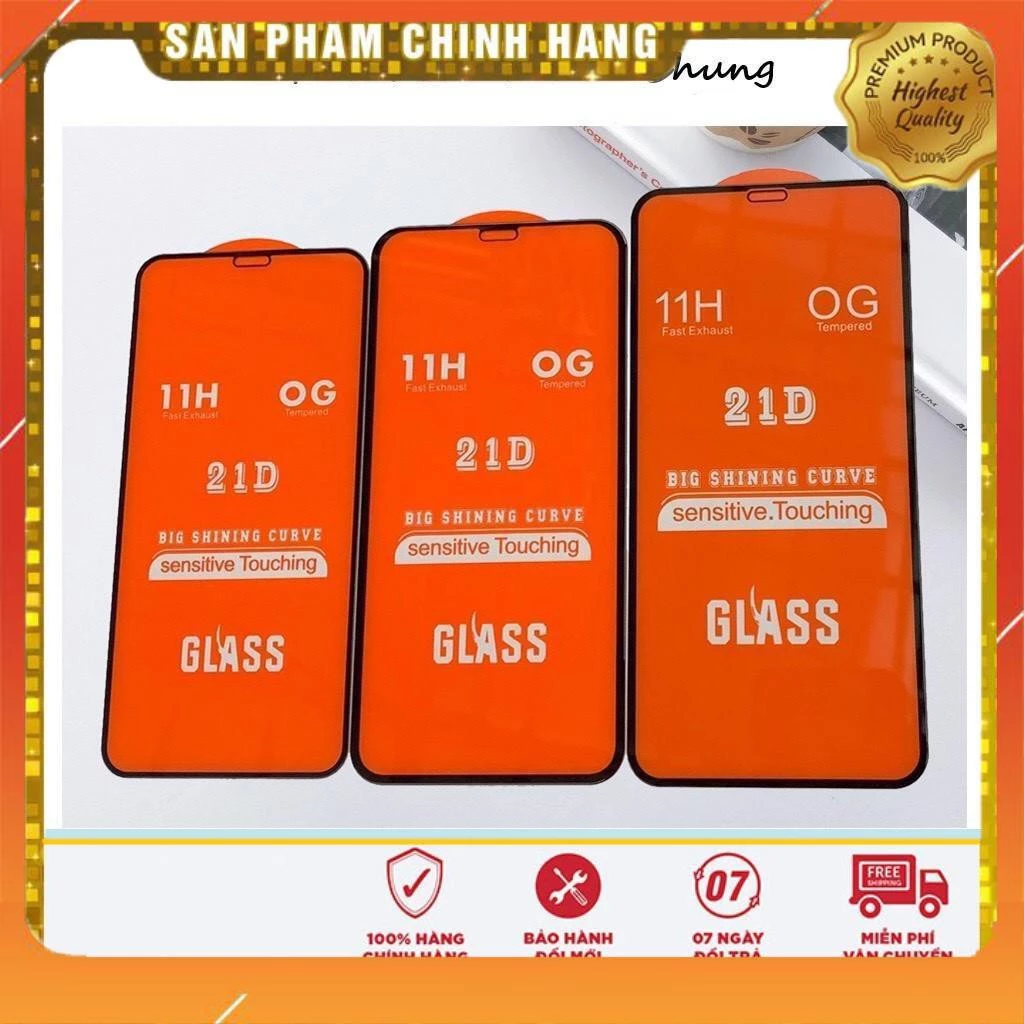 Kính Cường Lực 21D full keo iPhone 6s/7/8 Plus/X/Xs/XsMax/11/12/13-Pro/ProMax/Mini SIÊU BỀN, SIÊU CỨNG, ÔM SÁT MÁY PKTC