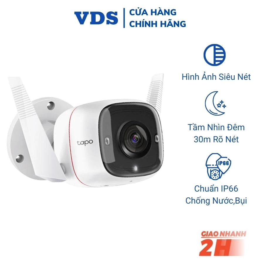 Camera ip wifi ngoài trời TP-Link Tapo C310 3MP giám sát an ninh hình ảnh sắc nét chính hãng - VDS SHOP