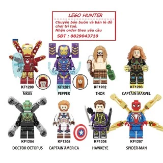 Xếp hình Marvel Superheroes Minifigures mô hình Avenger End Game Thor Captain America Ironman Pepper Spiderman KOPF