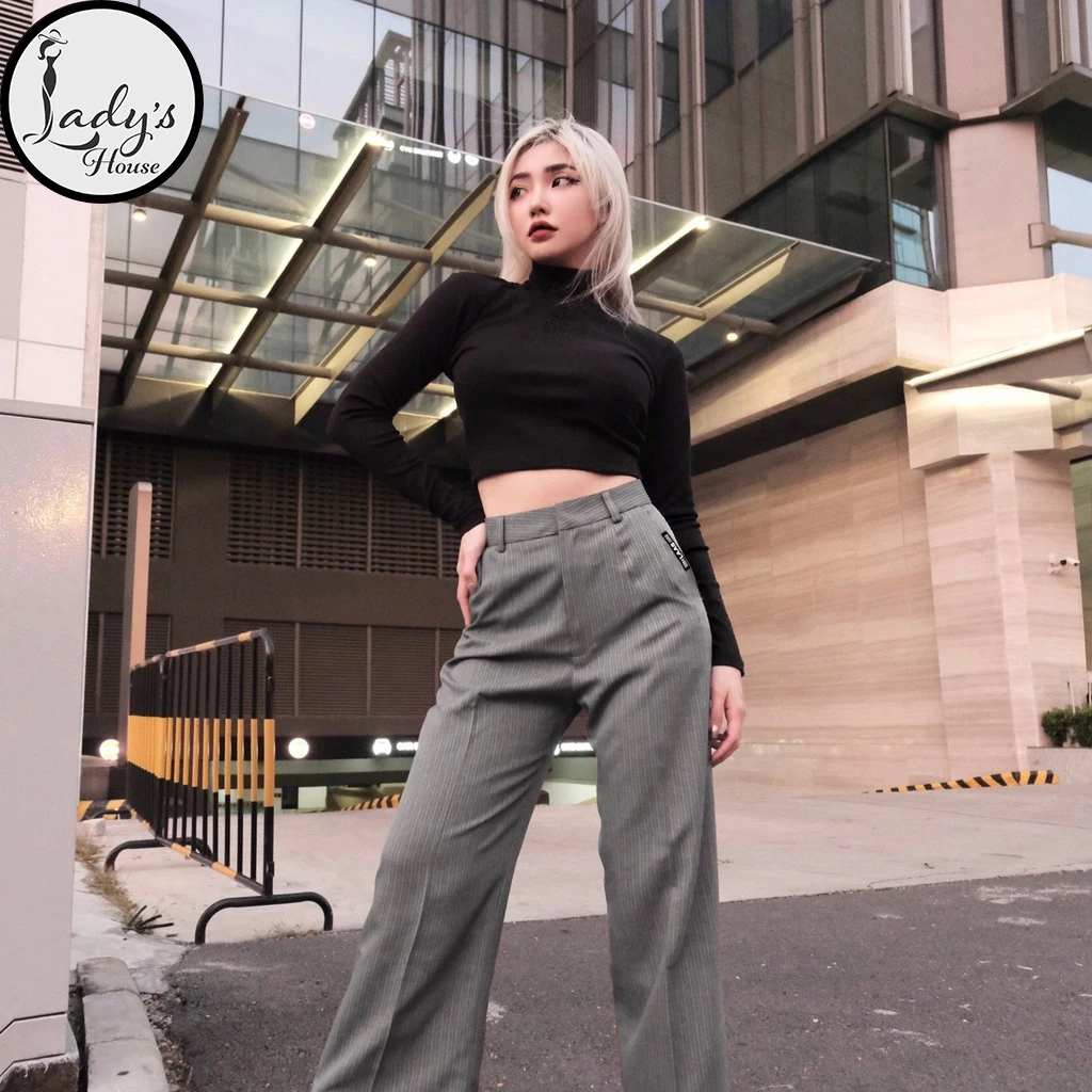 Áo Cổ Lọ Croptop Tay Dài Bigsize Nữ Chất Thun Cotton Trơn Co Giãn 4 Chiều Dưới 80Kg "CROP CL"