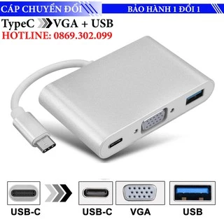 Cáp Chuyển Đổi Từ USB-C TypeC Sang USB 3.0 VGA-Chiếu hình ảnh từ điện thoại - MAC ra màn hình Máy Tính hoặc máy chiếu