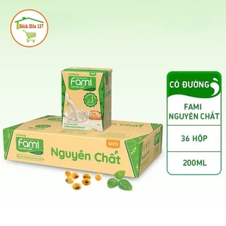 Thùng sữa đậu nành Fami Nguyên chất cải tiến 2019 (36 hộp x 200ml)