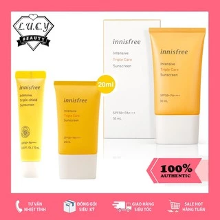 Hàng Hàn- Kem Chống Nắng Innisfree Perfect UV Protection Cream Triple Shield SPF50 PA++++ Mini size Full size 10ml 20ml