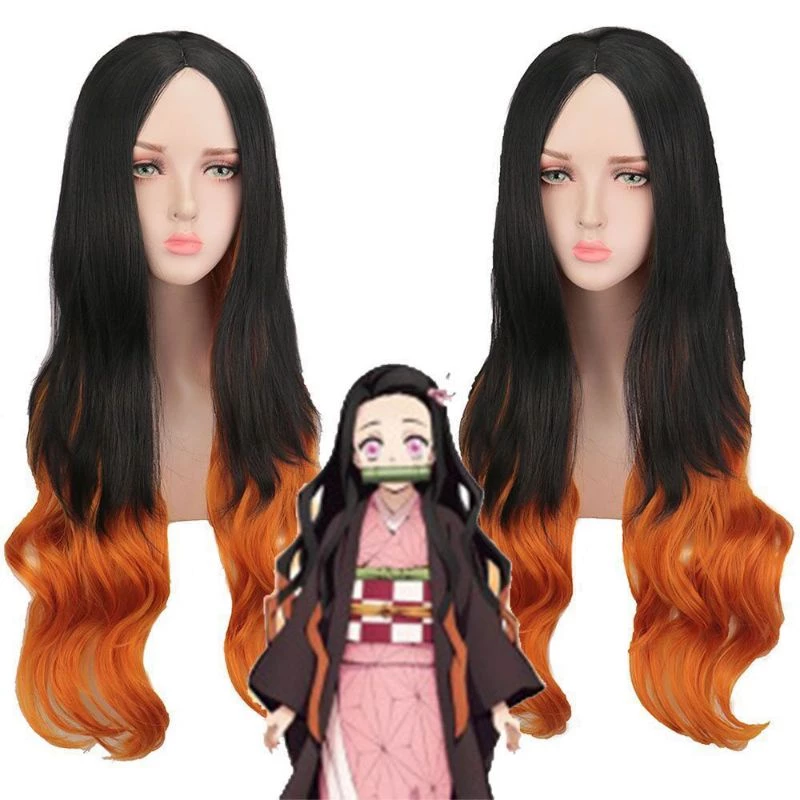 (Có sẵn) Wig/tóc giả Cosplay Nezuko trong Kimetsu no Yaiba cực kỳ đẹp mắt