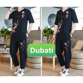 ĐỒ BỘ HOA ĐÀO, ĐỒ BỘ NAM, CHẤT VẢI MỀM MỊN THOÁNG MÁT CAO CẤP VIP- DUBATI FASHION