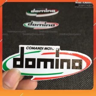 [MỚI] DOMINO trắng[8.5x3.5cm] decal cao cấp chống nước, sắc nét, bền màu, dính chặt. Hình dán logo trang trí mọi nơi