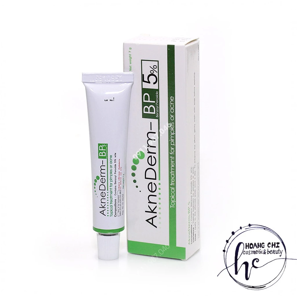 Aknederm Benzoyl Peroxide BP 5% Kem giảm mụn viêm, mụn bọc, mủ