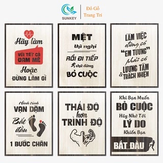 Tranh Slogan Treo Tường - Tranh Động Lực Gỗ - Kích Thước 27x20 cm - Chất Liệu Gỗ MDF Nhập Khẩu - Tạo Động Lực Làm Việc