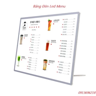 ( Kho Sỉ ) Bảng Hộp Đèn Led Menu, Khung tranh điện A3 Để Bàn, Treo Tường