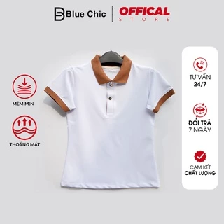 Áo Polo Nữ Màu Trắng BLUECHIC Cổ Bẻ Vải Poly Co Giãn Dáng Công Sở Trẻ Trung NF009