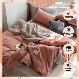 Set Chăn Ga Cam Phối Ga Be Cotton Tc Dày Dặn Thấm Hút Mồ Hôi Bền Mát (Shinbedding.shop)