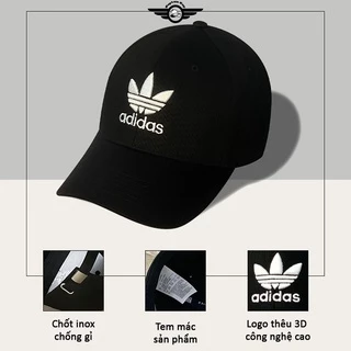 Mũ lưỡi trai Adidas đen logo thêu trắng cá tính dành cho cả nam và nữ full hộp để làm quà tặng