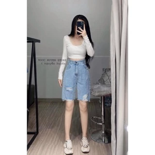 ♦️Quần Jeans Ngố Rách Túi Nắp