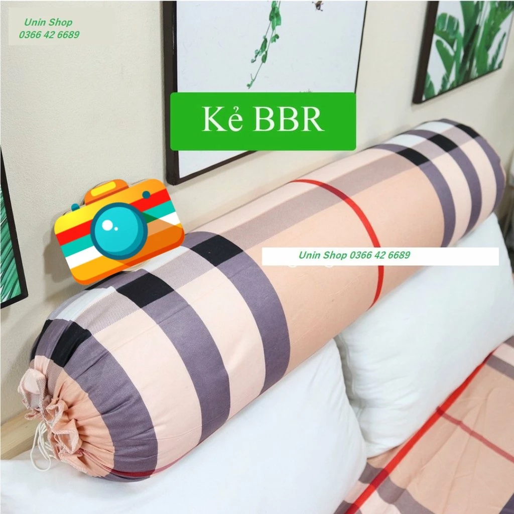 (Giá xưởng) Áo gối ôm, vỏ gối ôm loại to mẫu KẺ BBR bao gối dài poly cotton 30x100cm loại đẹp