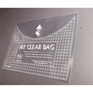 Bìa đựng tài liệu văn phòng phẩm A4 - Túi my clear bag trong suốt  - Bìa nút giá rẻ