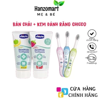 Bàn chải silicon kem đánh răng nuốt được cho bé Chicco 6m+