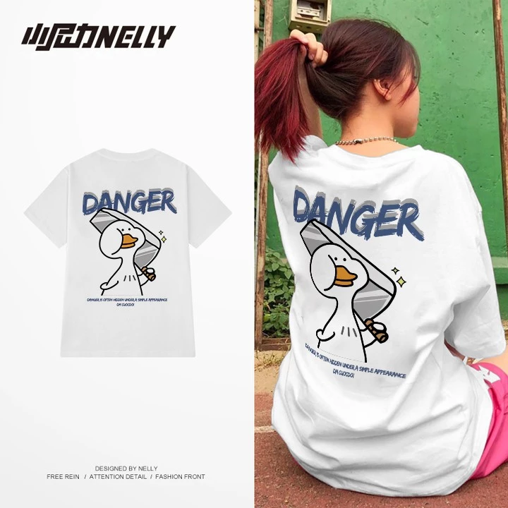 Áo thun NELLY Cotton 260gsm Premium - Duck Danger Tay Lỡ Form Rộng Nam Nữ