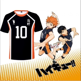 Anime mới Haikyuu!! Trang Phục Hóa Trang Karasuno Áo Thun Nữ Tay Ngắn Thể Thao Đồng Phục TobioTop Shoyo Tee Hàng Có Sẵn