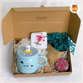 Sweet Valentines Gift Box - Anni Home. Set quà tặng 8/3, quà tặng sinh nhật, quà tặng bạn gái với hoa khô và ly sứ