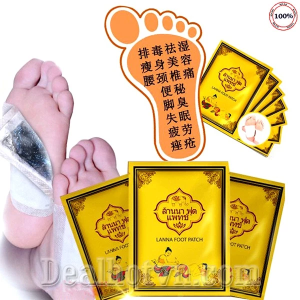 Combo 10 miếng dán thải độc bàn chân Lanna Foot Patch Thái Lan