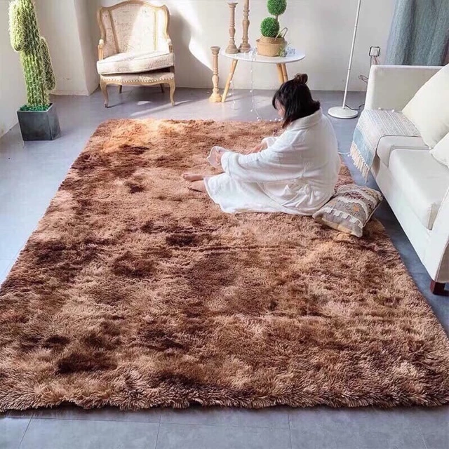 Thảm lông trải sàn loang trang trí phòng ngủ decor phòng khách 1m6x2m ED17