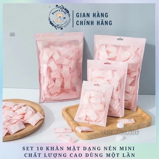 Set 10 khăn mặt dạng nén mini chất lượng cao dùng một lần