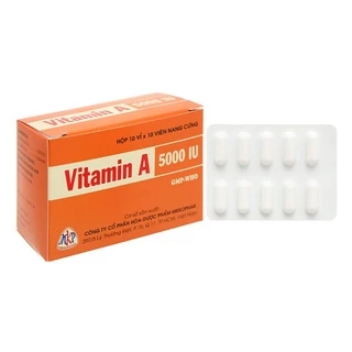 Vitamin A 5000 IU hộp 10 vỉ x 10 viên nang Mekophar