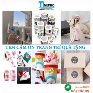 Cuộn (500 tem) Sticker Thank You Dùng Để Trang Trí/ Quà Tặng/ Gói Hàng Tem Cám ơn