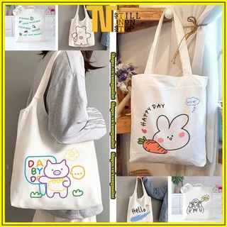 Túi tote đeo vai đeo chéo túi vải canvas giá rẻ đẹp đi học ULZZANG XUONGMAITNT N3