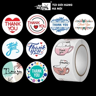 Tem Sticker Thank You Tem Cảm Ơn In Màu In Sẵn Tự Dính Cuộn 500 Tem
